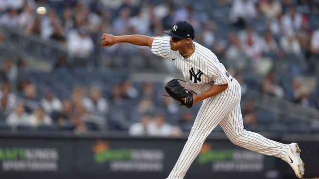 Randy Vasquez #98 of the New York Yankees delivers a pitch in the first inning against the Chicago White Sox during game two of a double header at Yankee Stadium on June 8, 2023 in Bronx borough of New York City. 