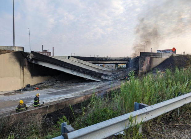 Section Of I-95 In Philadelphia Collapses After Tanker Fire 