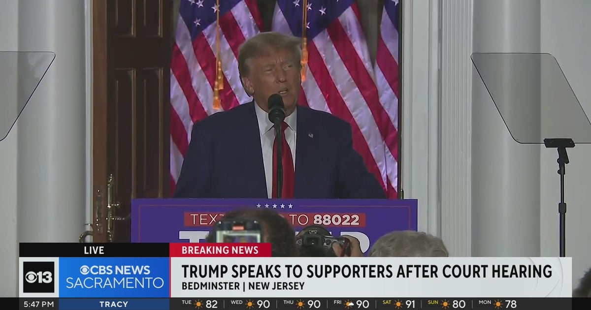 Trump speaks to supporters after arraignment