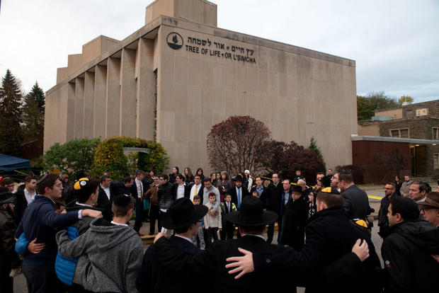 PITTSBURGH, PA - NOV 2: Members of the Jewish community gather 