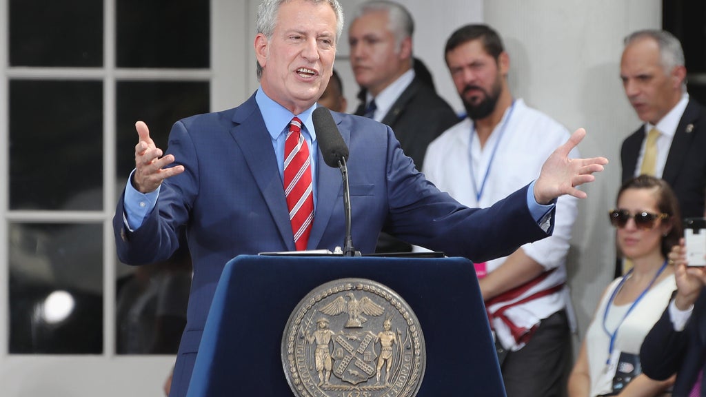 Bill de Blasio fined 155000 for having city cover NYPD detail on presidential campaign trips outside New York Bill de Blasio fined 155000 for having city cover NYPD detail on presidential campaign trips outside New York