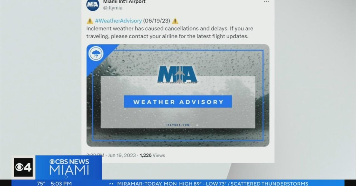 Severe weather causes cancellations, delays at Miami International