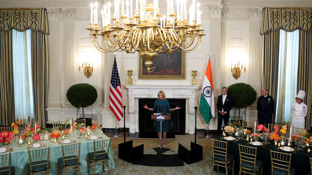 U.S. first lady Biden hosts a a media preview in advance of Thursday's State Dinner as part of Indian Prime Minister Modi's official visit to the U.S, in Washington 
