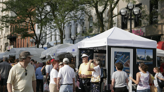 Exhibitors booths at Art Fairs. 