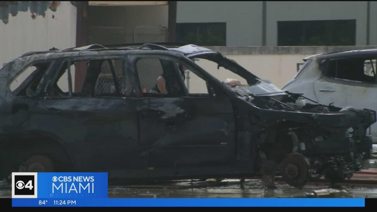 Car fire scene 