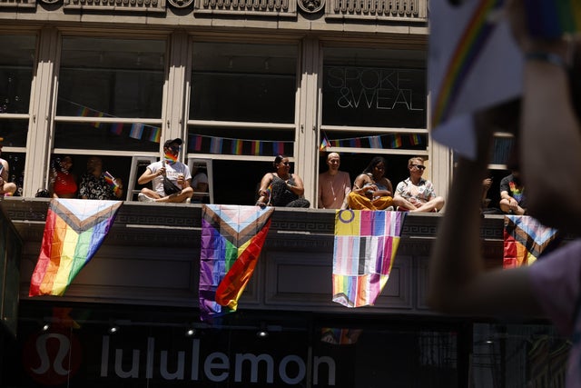People participate in the Annual New York Pride March on June 25, 2023 in New York City. 