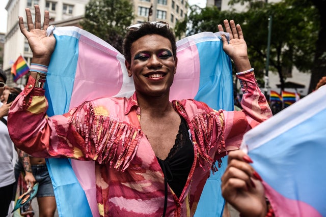 People participate in the annual Pride March on June 25, 2023 in New York City. 
