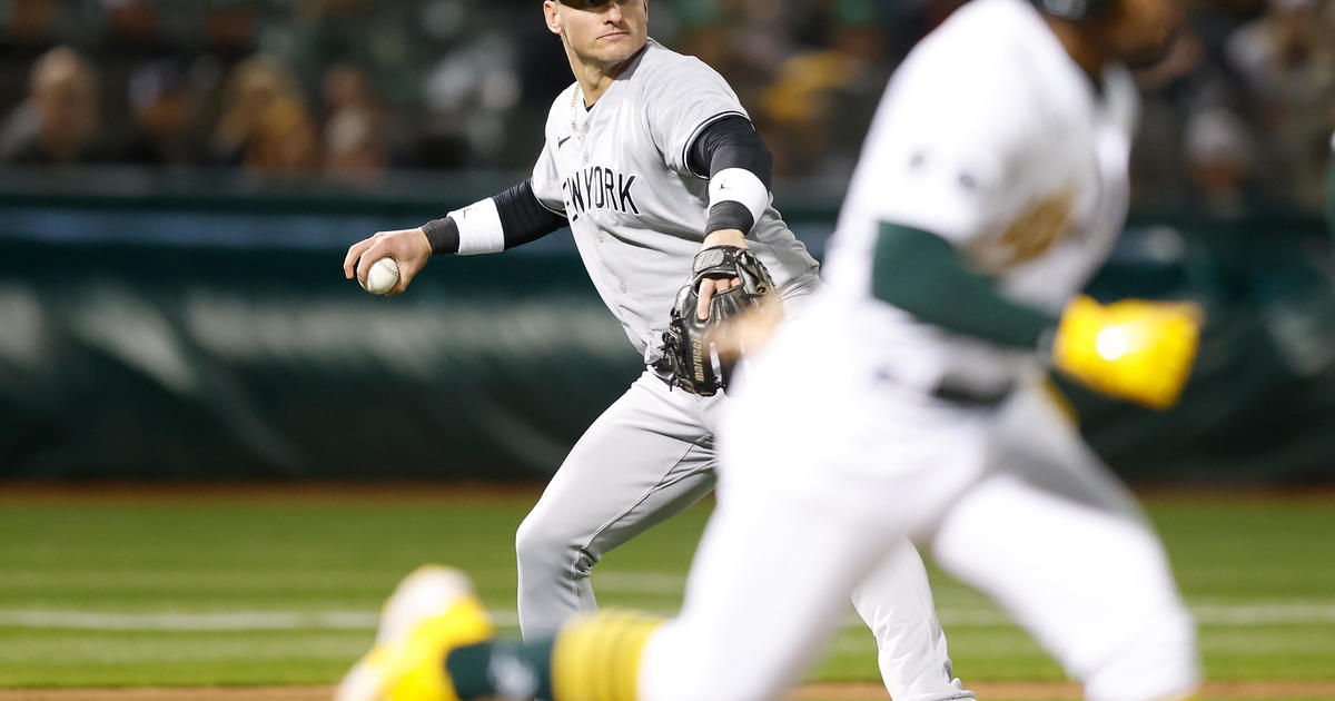 Oakland Athletics' Josh Donaldson reacts while batting while