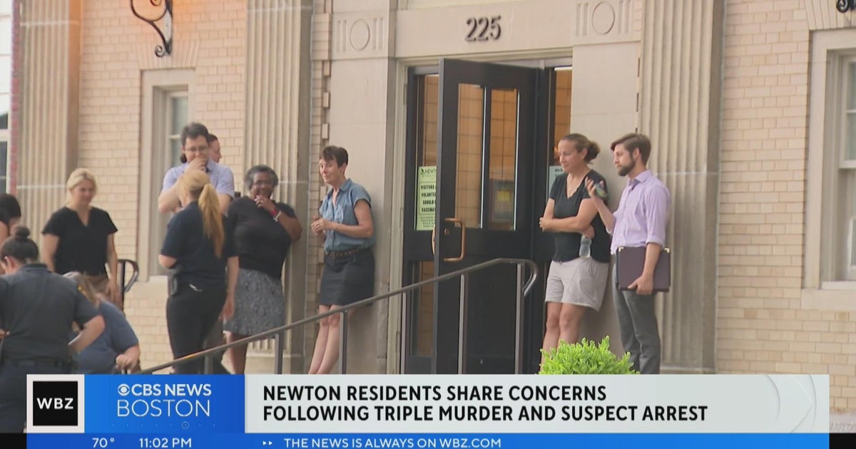 Newton residents voice concerns after triple murder - CBS Boston