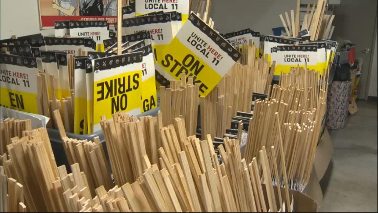 Hotel workers strike looms as contract nears expiration - CBS Los Angeles