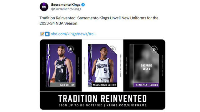 Sacramento Kings reveal new uniforms ahead of California Classic