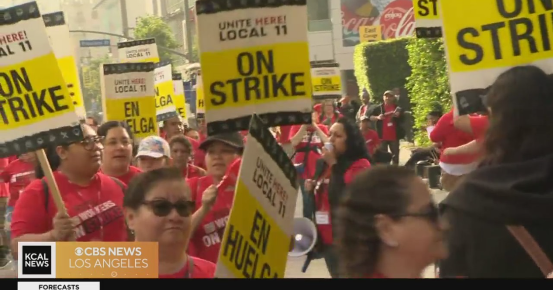 Thousands of SoCal hotel workers strike in effort to secure better pay, benefits