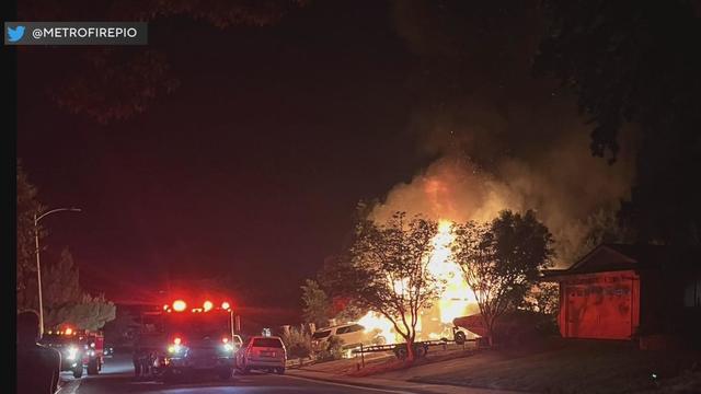 Firefighters save a cat after garage fire in Carmichael causes roof to collapse 