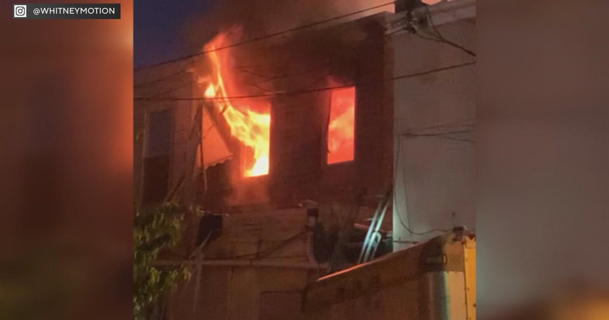 Video shows flames shooting from South Philadelphia row home - CBS ...