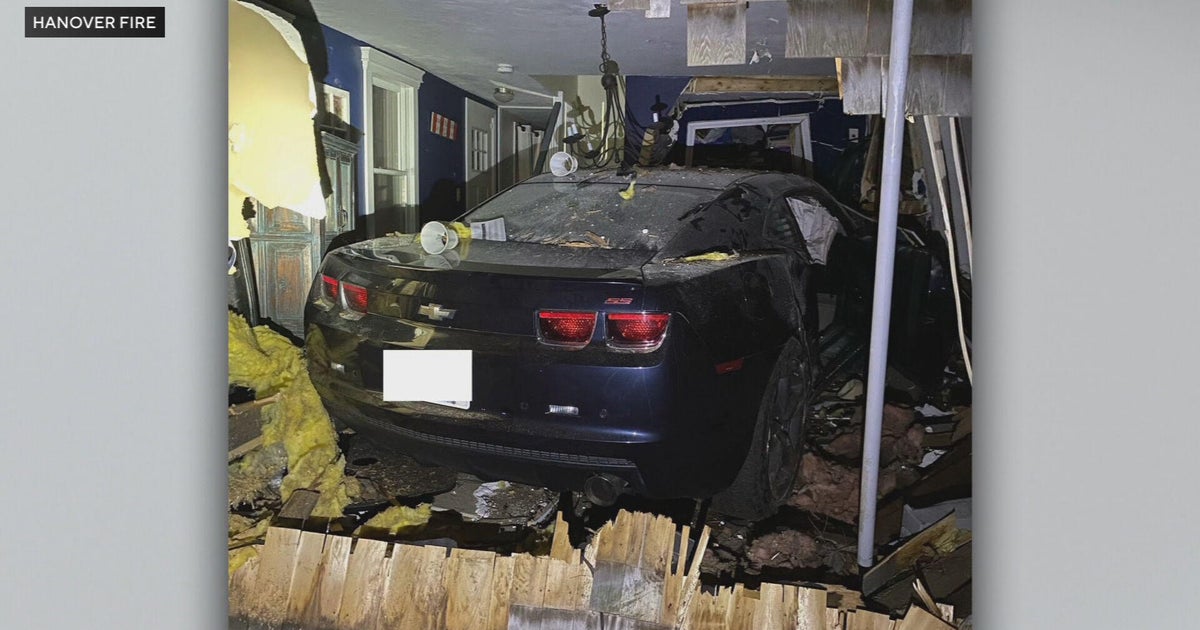 Driver charged with OUI after crashing car into home in Hanover - CBS ...