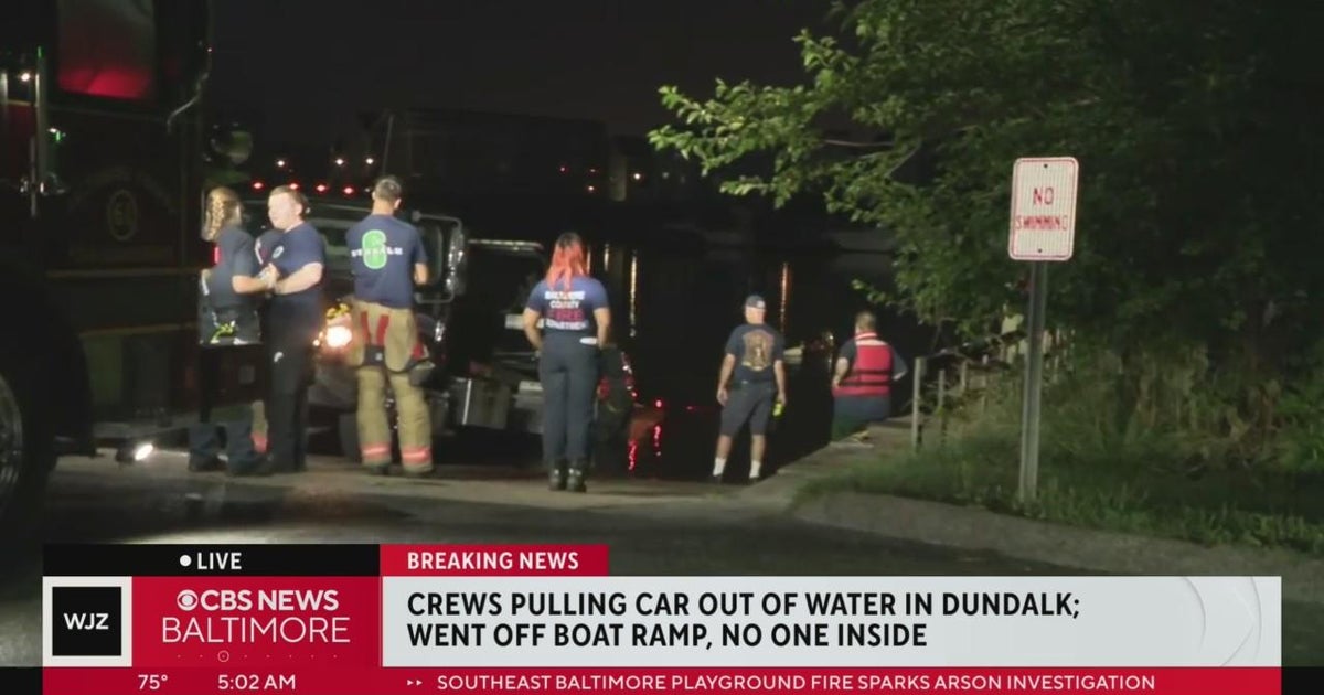 Car pulled from water in Dundalk, nobody found inside CBS Baltimore