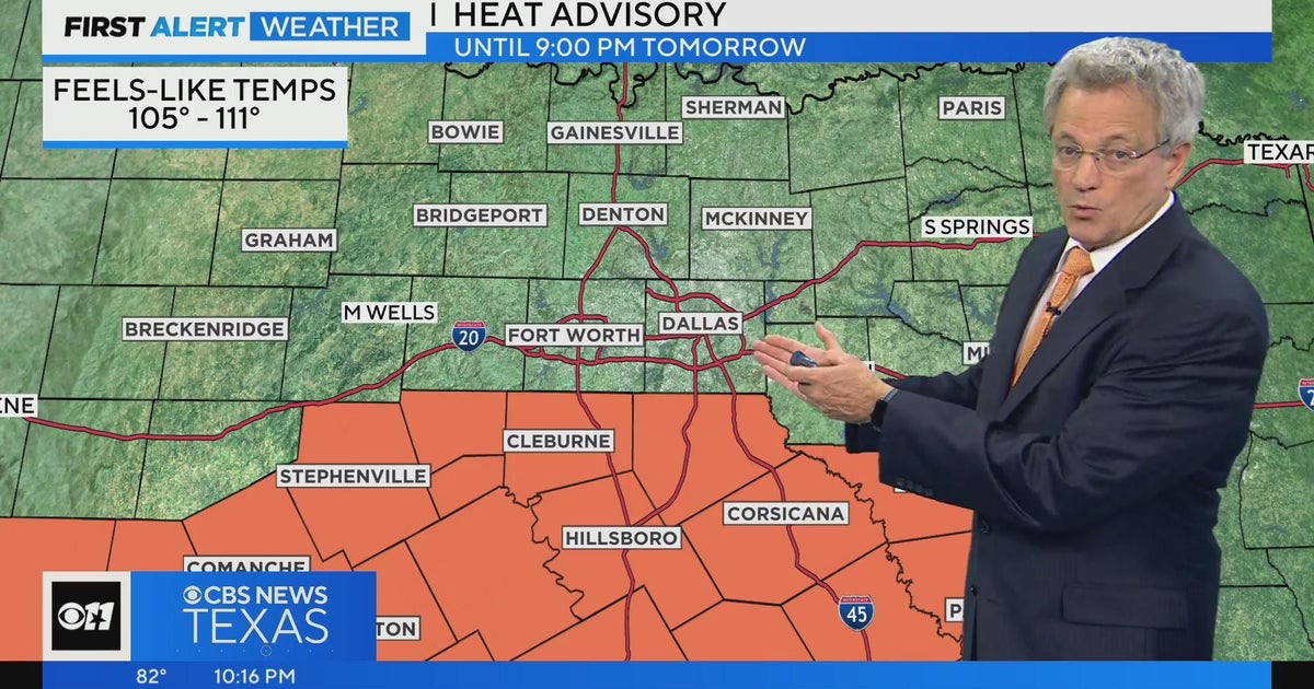 Heat advisory, rain chances continue for North Texas - CBS Texas