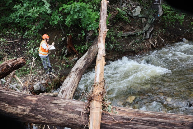 Heavy Rain Causes Damage From Flash Flooding To The Northwest Of New York City