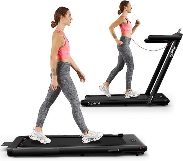 Goplus 2-in-1 Folding Treadmill 