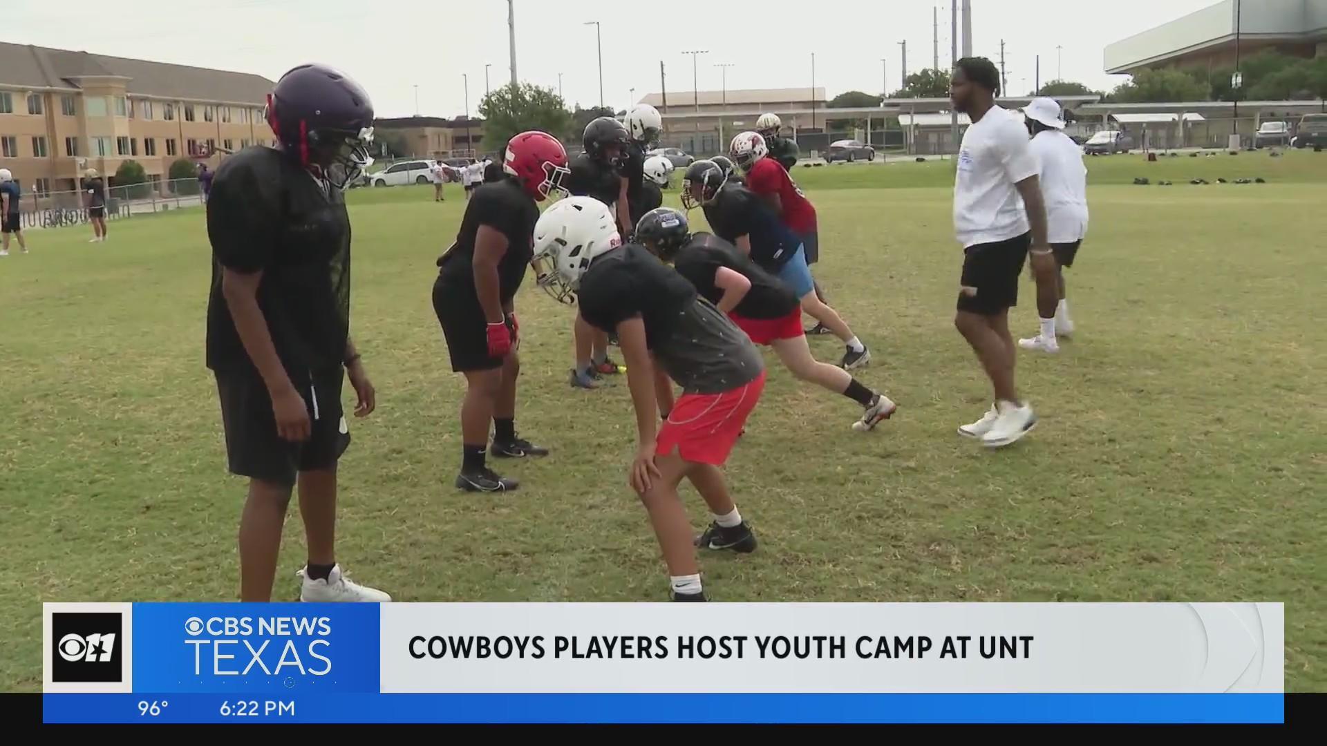 Dallas Cowboys players host Youth Football Camp at UNT - CBS Texas