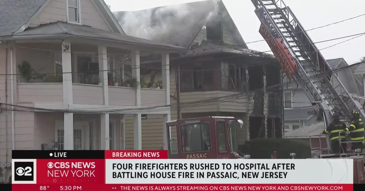 4 Firefighters Hurt Battling Passaic House Fire - CBS New York