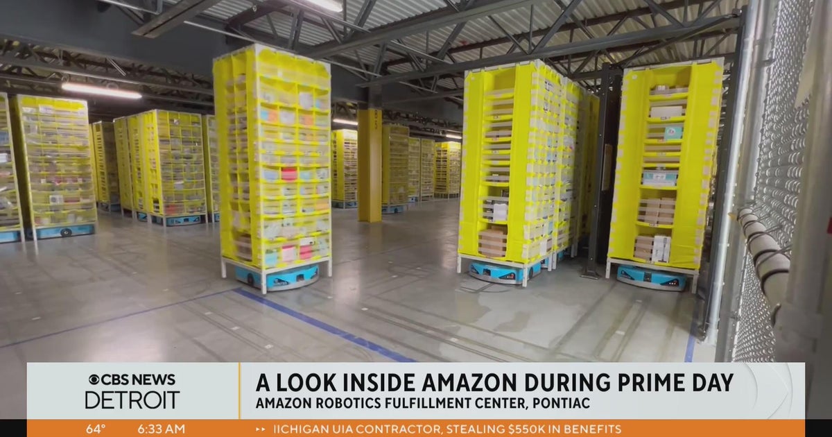 A look inside Amazon's Pontiac facility during Prime Day - CBS Detroit