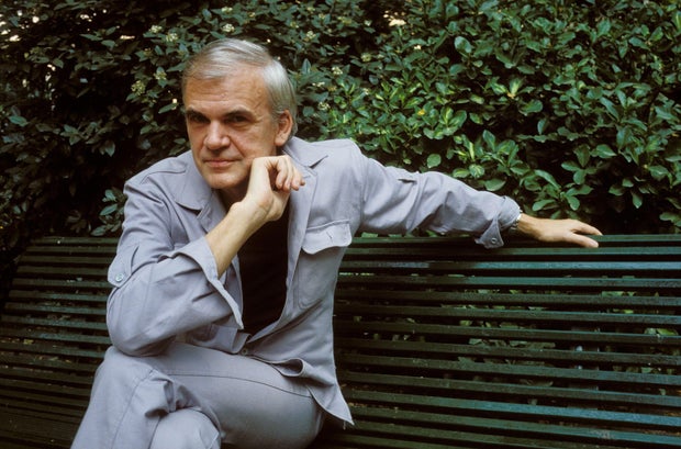 The close-up of Milan Kundera, NB 186204, in Paris, France on August 02nd, 1984