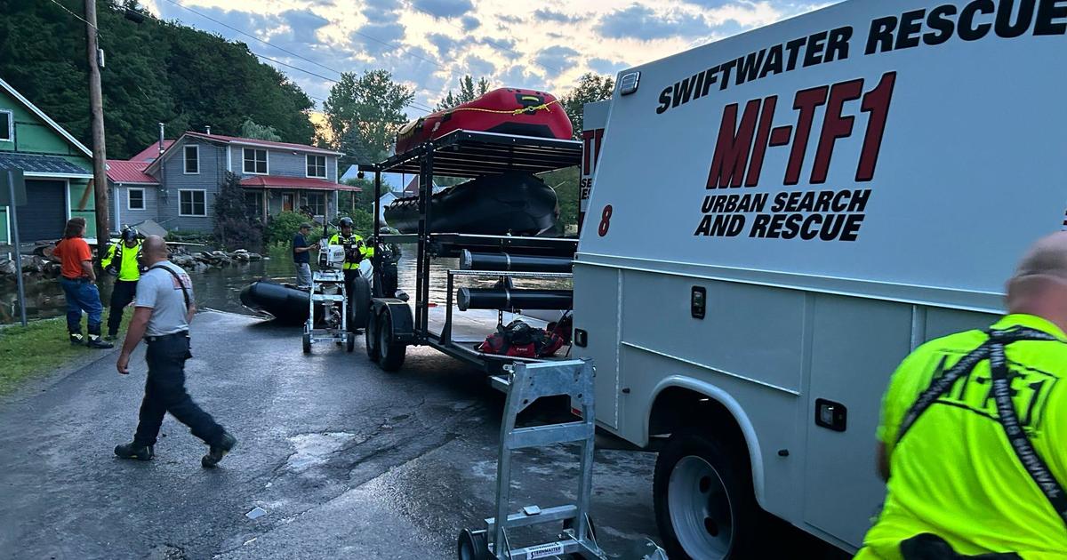 Michigan water rescue team saves 7 people, 1 dog in Vermont flooding