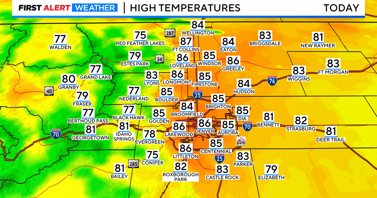 Weak cold front backs into Colorado, easing heat in Denver - CBS Colorado