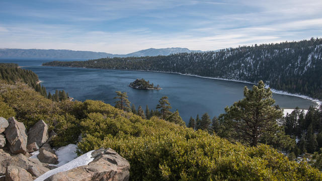 Emerald Bay State Park, Lake Tahoe Covered in Snow 