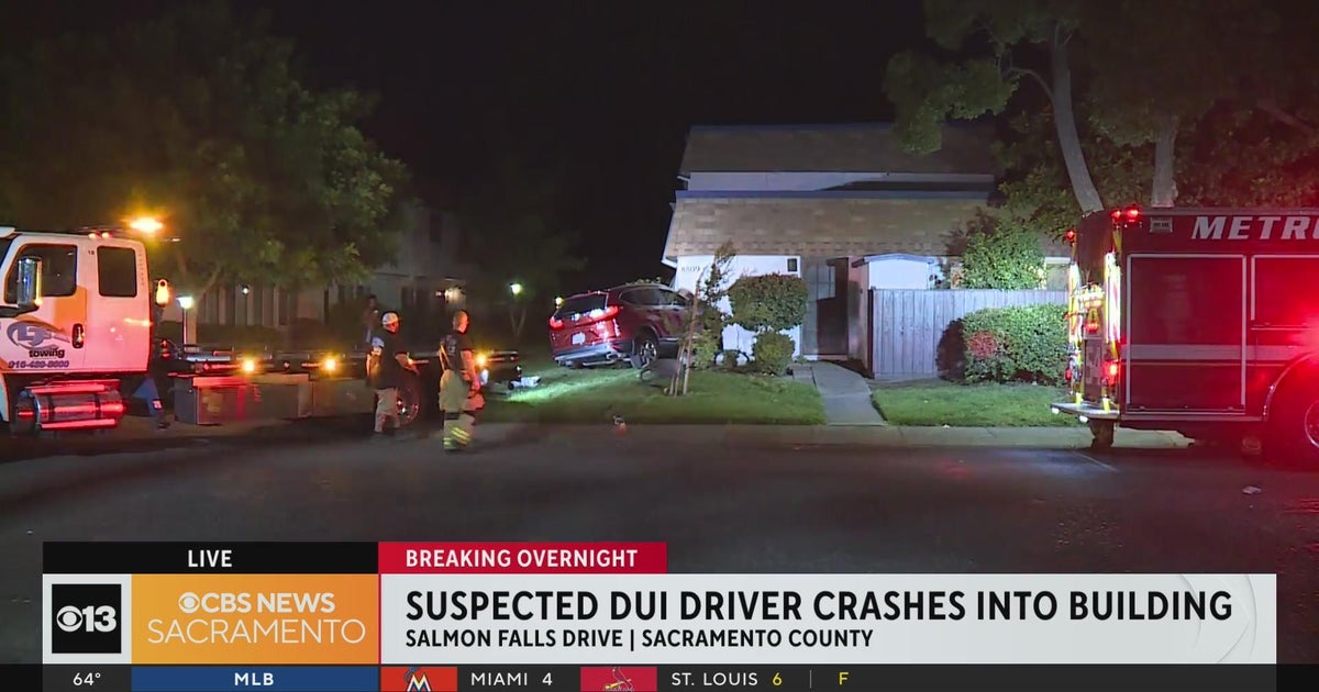 DUI suspect crashes into building in Sacramento County - CBS Sacramento