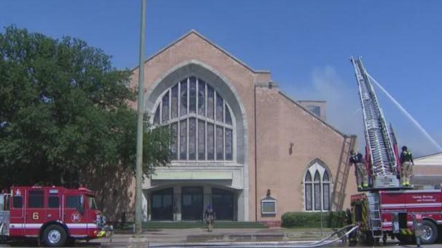 Dallas firefighters working to contain 3-alarm blaze at east Oak Cliff church 