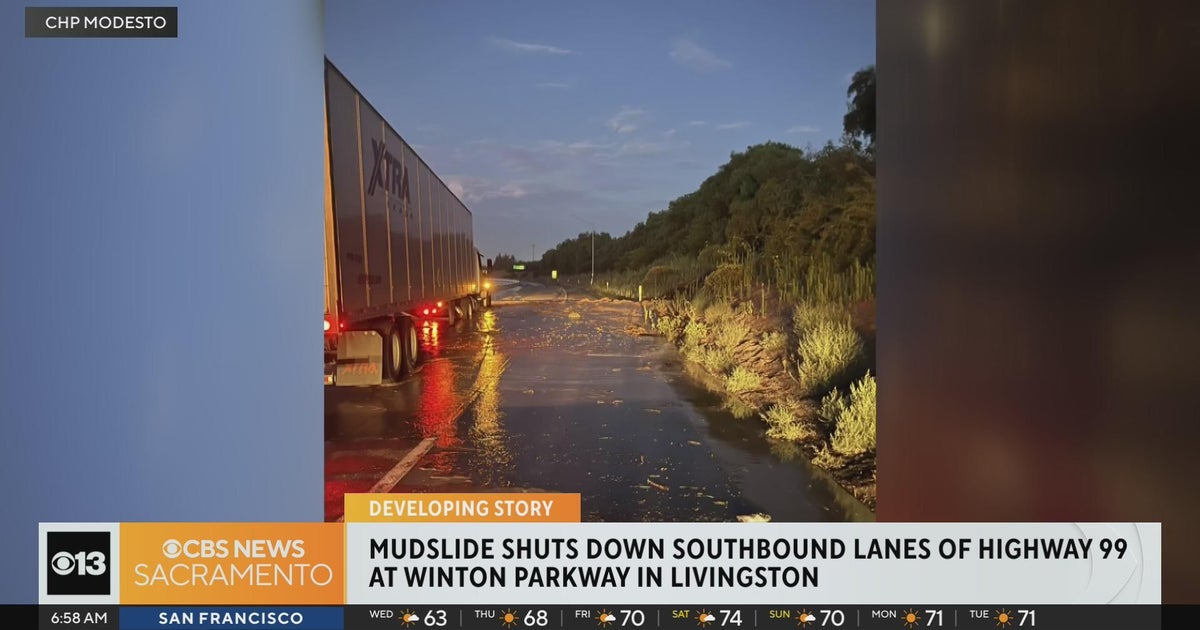 Mudslide shuts down part of Highway 99 in Merced County