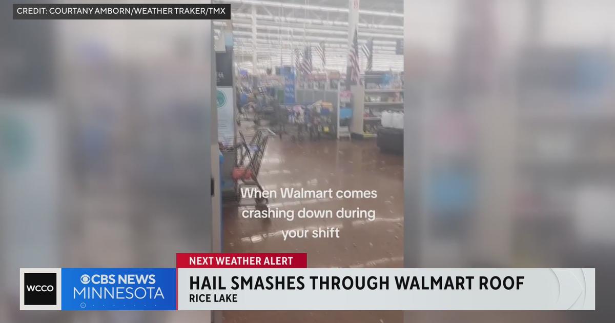 Hail rains down inside Walmart in western Wisconsin