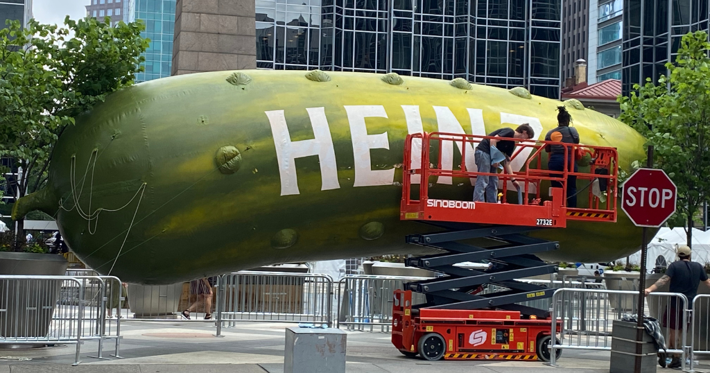 Picklesburgh organizers lower one balloon, deflate another ahead of