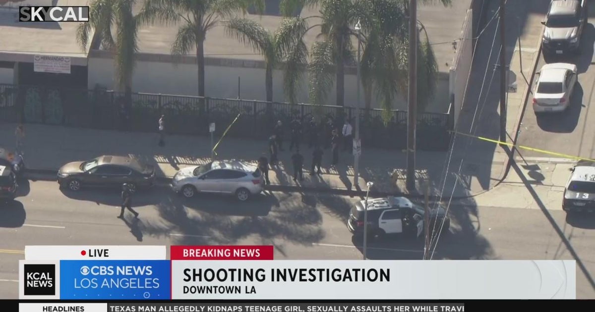 Police investigating shooting outside liquor store in downtown LA - CBS ...