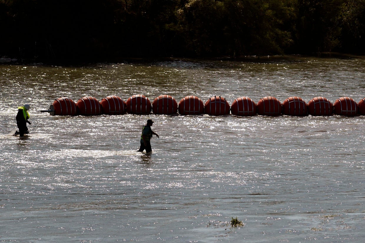 Nearly 80% of Texas' floating border barrier is technically in Mexico ...