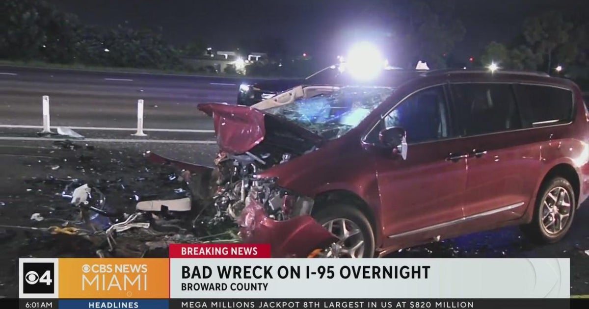 Overnight crash on I-95 sends several to the hospital - CBS Miami