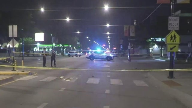 Flashing lights on top of police patrol car 