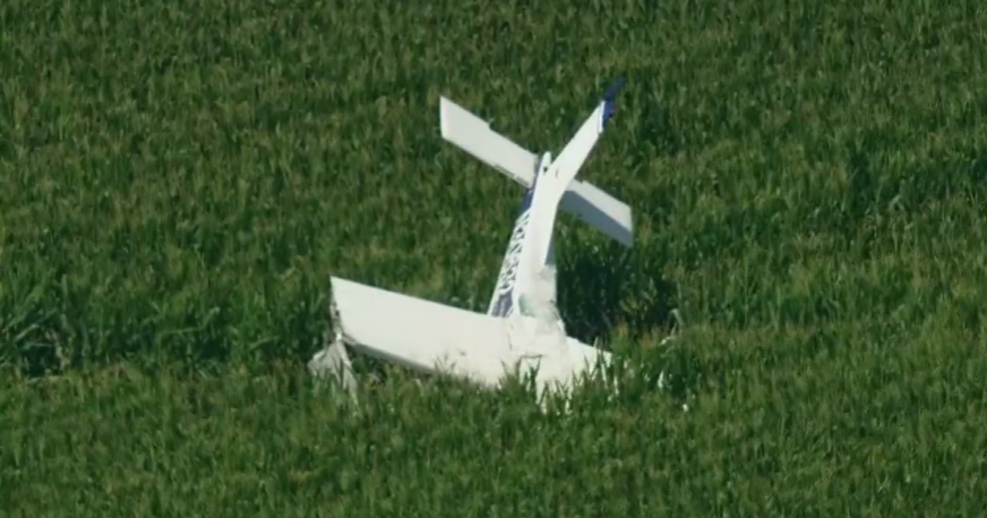 Airplane crashes in field near DeKalb