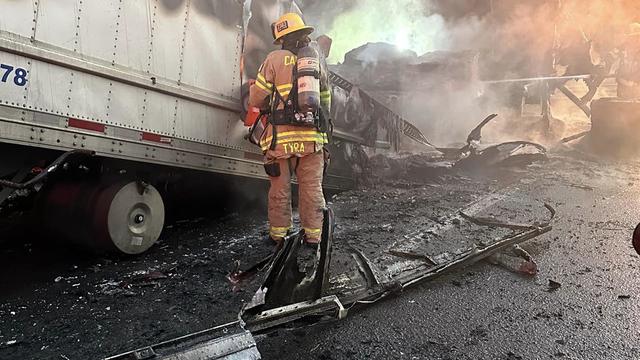 Semi-truck on I-80 caught fire with 40,000 pounds of chocolate in it 