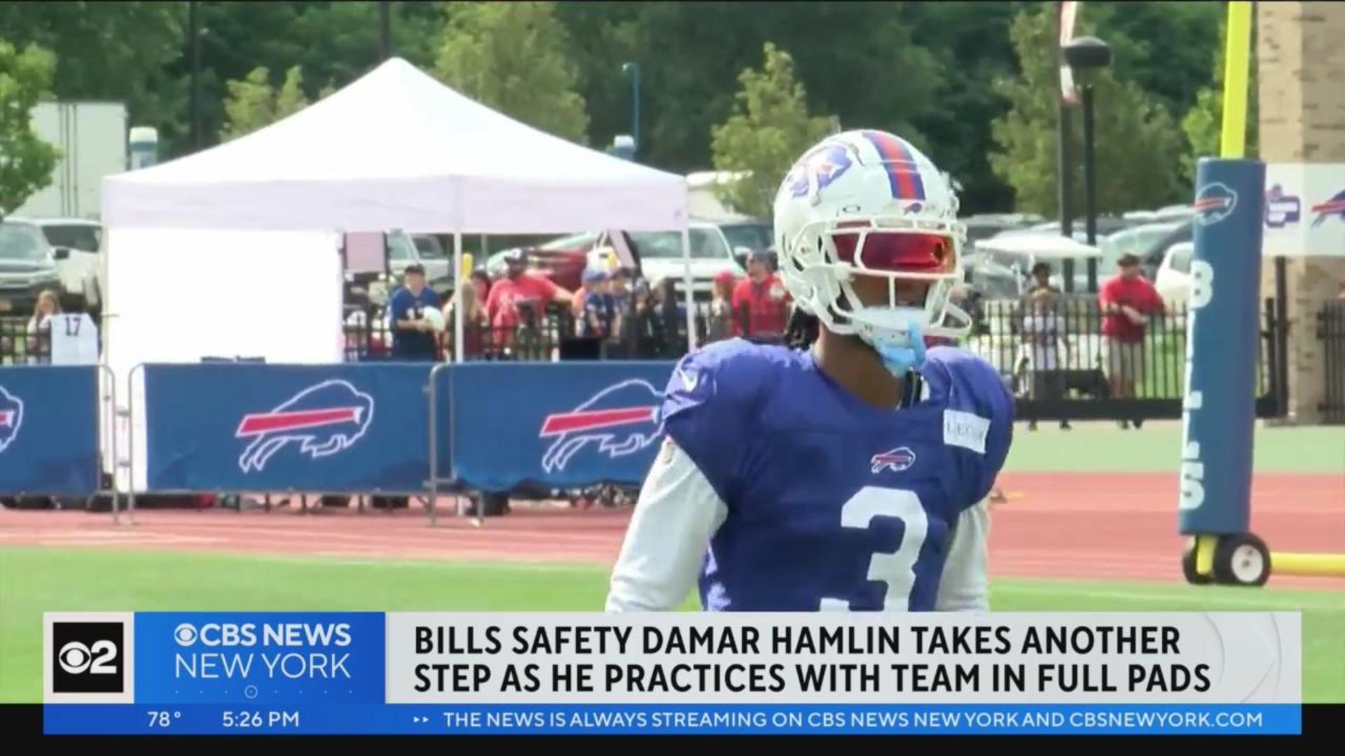 Buffalo Bills safety Damar Hamlin returns to football - CBS News