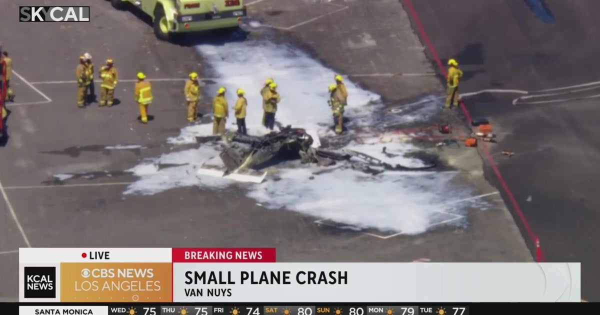 Small plane crashes, catches fire at Van Nuys airport CBS Los Angeles
