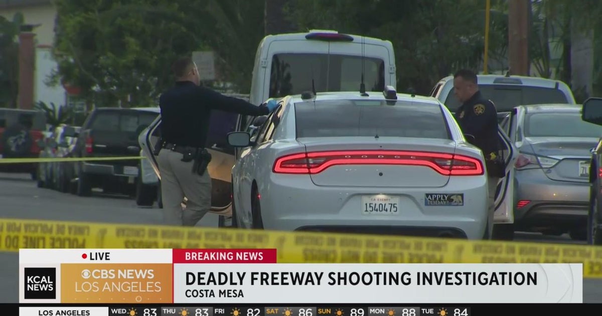 Deadly freeway shooting investigation underway in Costa Mesa CBS Los