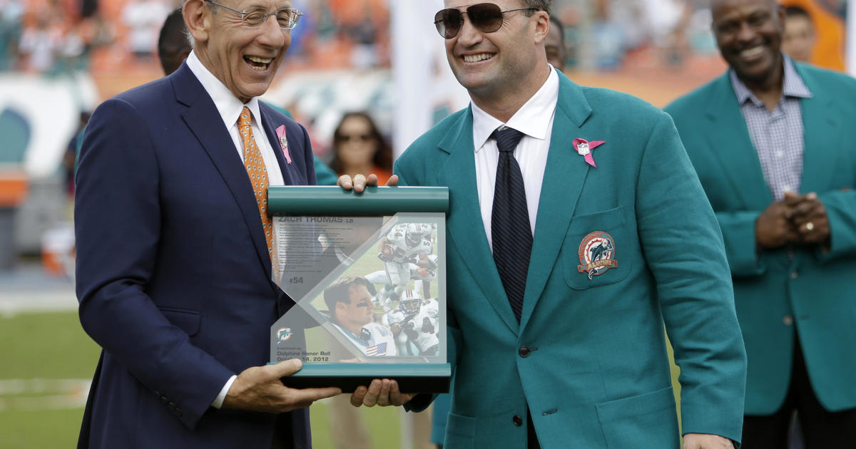 Official Miami Dolphins Hall Of Fame 54 Zach Thomas 2023 Signature