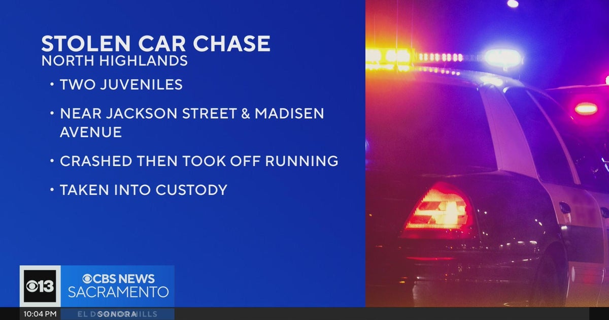 2 juveniles arrested after leading chase in stolen car in North Highlands