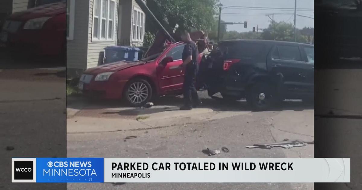 SUV fleeing Minneapolis police totals parked car in wild wreck