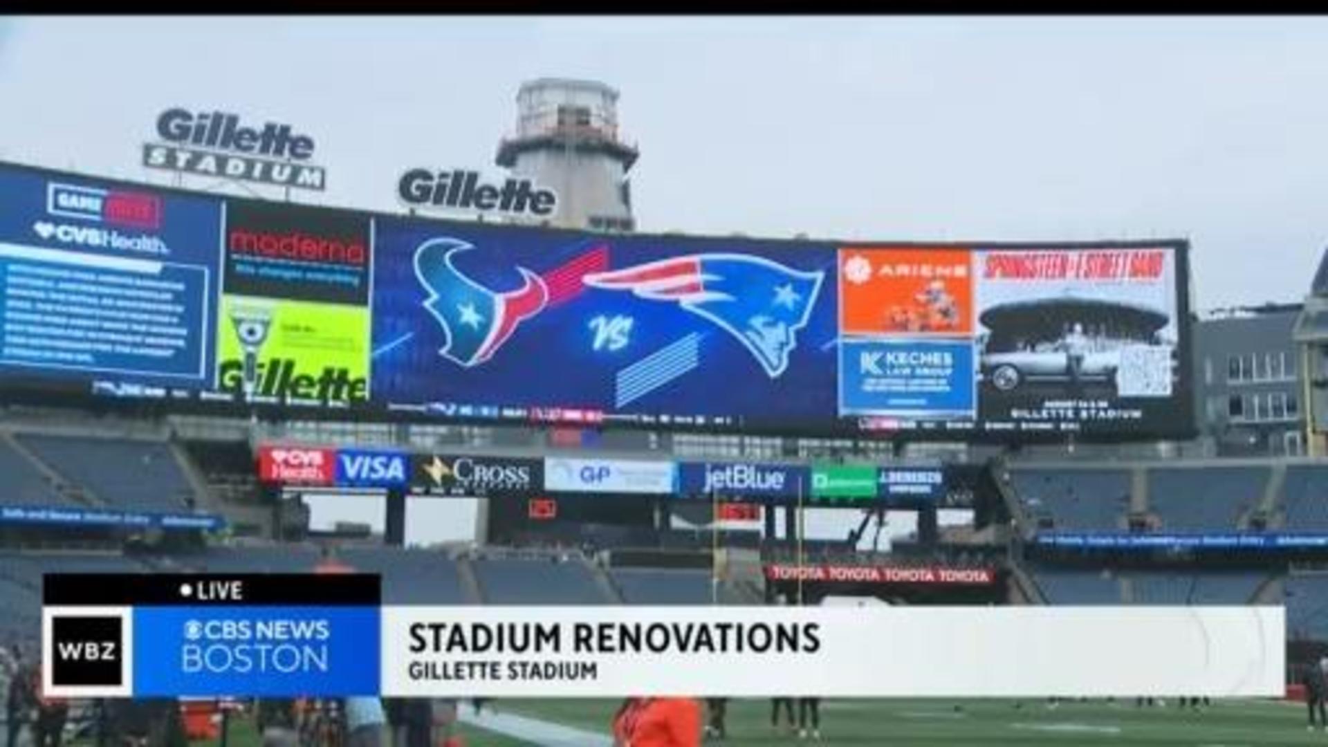 Behind the scenes: Giant video screen highlights renovations to Gillette  Stadium
