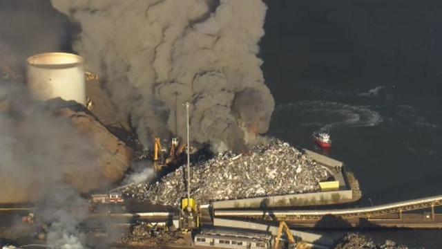 Schnitzer Steel recycling plant fire Oakland 