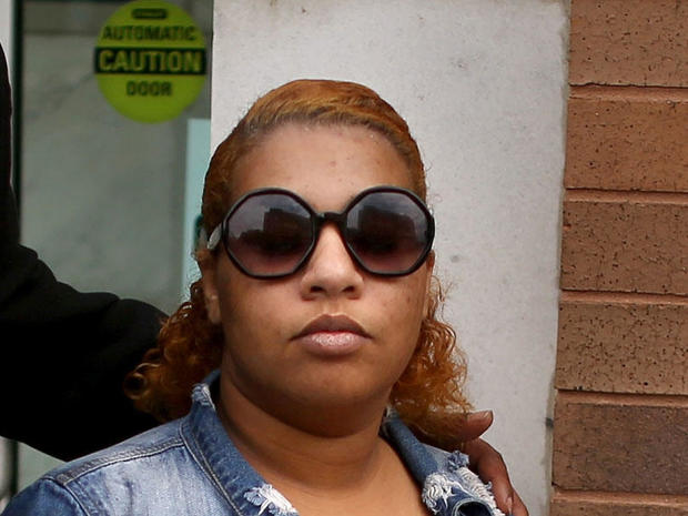 Deja Nicole Taylor, the mother of the 6-year-old shooter at Richneck Elementary School in Newport News, Virginia, is seen following her arraignment at Newport News Circuit Court on April 14, 2023. 